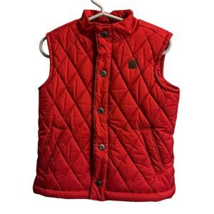 JANIE AND JACK Red Quilted Puffer Vest Unisex Kids Size 2T Holiday Layering